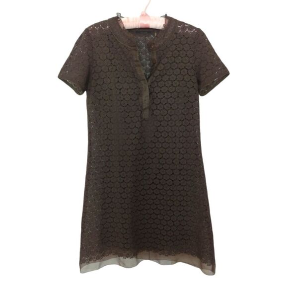 Elie Tahari Crochet Mini Dress Embroidered Small - Picture 11 of 11